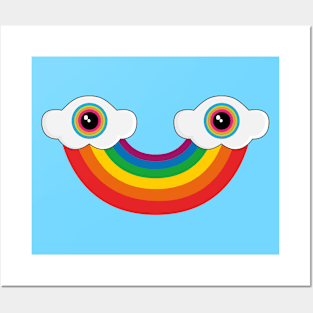 Happy rainbow cloud Posters and Art